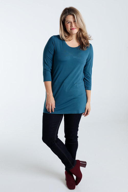 T-shirt basic uni en viscose-Paprika-9