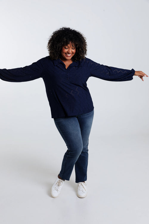 T-shirt uni ajouré-Paprika-8