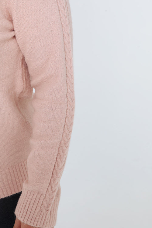 Pull uni torsade et strass-Paprika-6