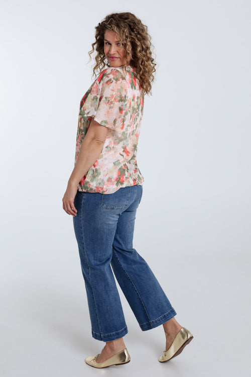 Blouse imprimé fleurs avec lurex-Paprika-2