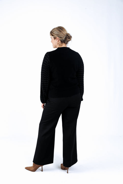 Pull uni avec manches chevrons-Paprika-2