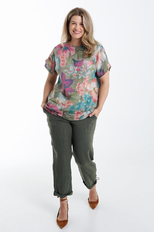 Blouse en coton imprimé floral-Paprika-7