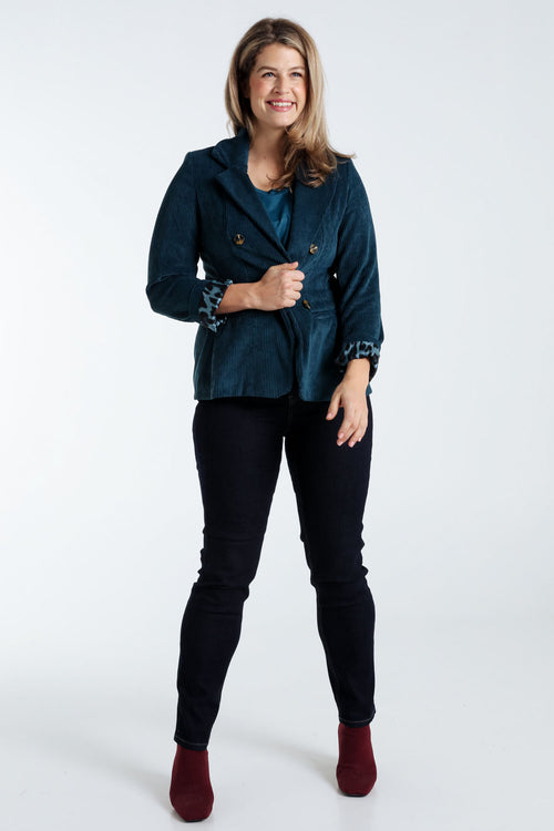 Blazer en velours doublé imprimé peau de bête-Paprika-8