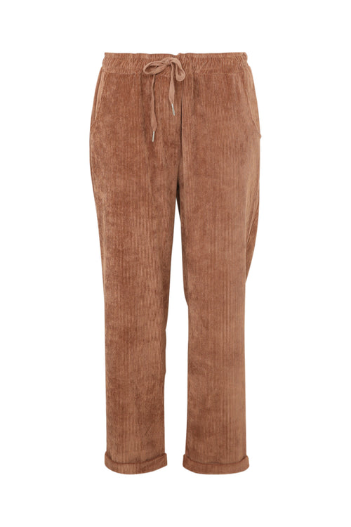 Pantalon chino uni en velours-Paprika-11