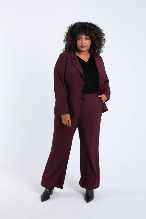 Pantalon large uni-Paprika-7