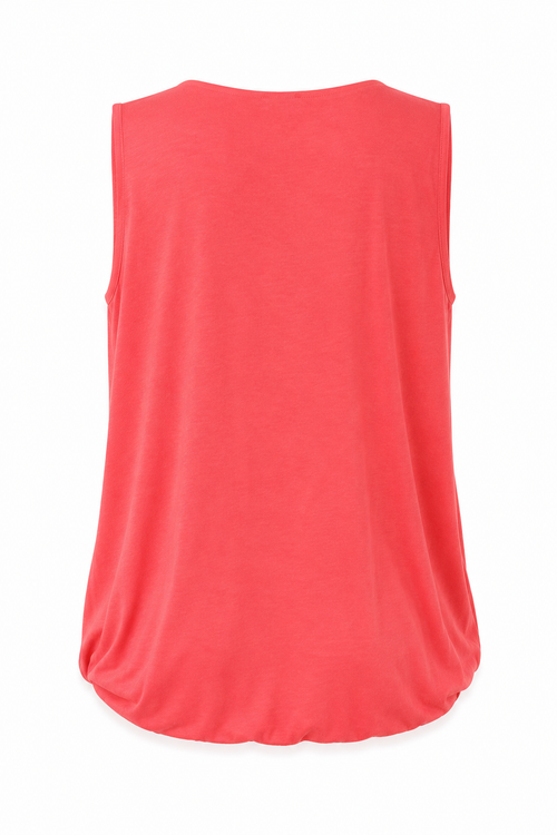 Débardeur uni en viscose avec col bénitier-Paprika-2