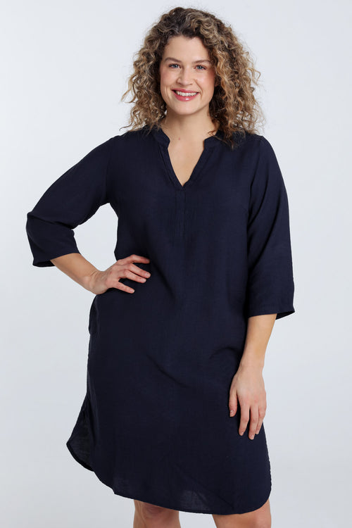 Robe tunique unie-Paprika-1
