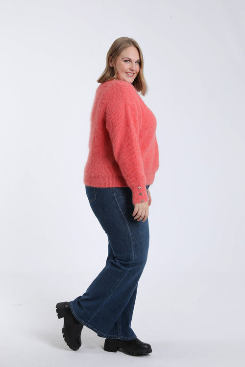 Pull maille poilue uni-Paprika-7