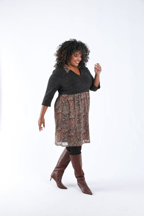 Robe 2 en 1 imprimé graphique-Paprika-6