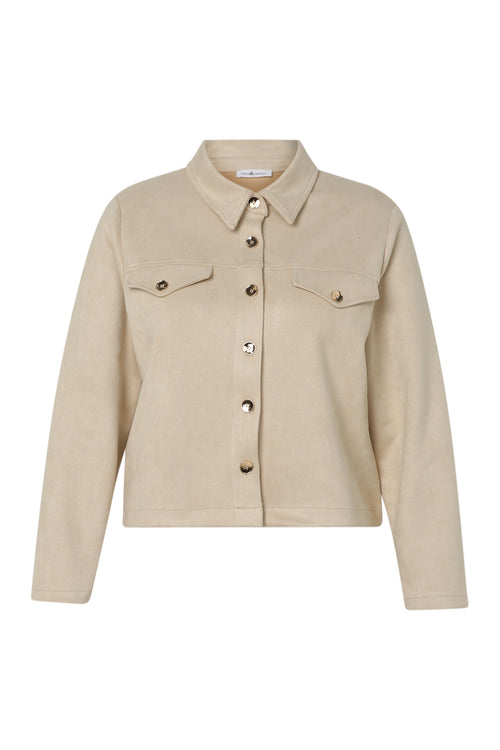 Veste en suédine unie-Paprika-10