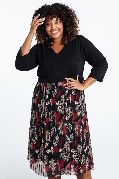 Robe 2 en 1 en maille chaude-Paprika-1