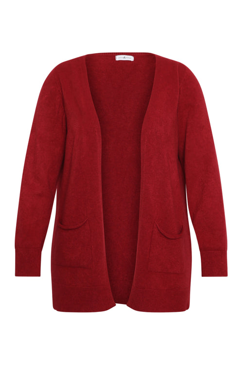 Cardigan en viscose uni-Paprika-1