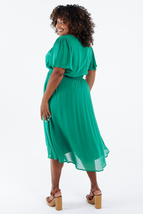 Robe longue en viscose unie-Paprika-2