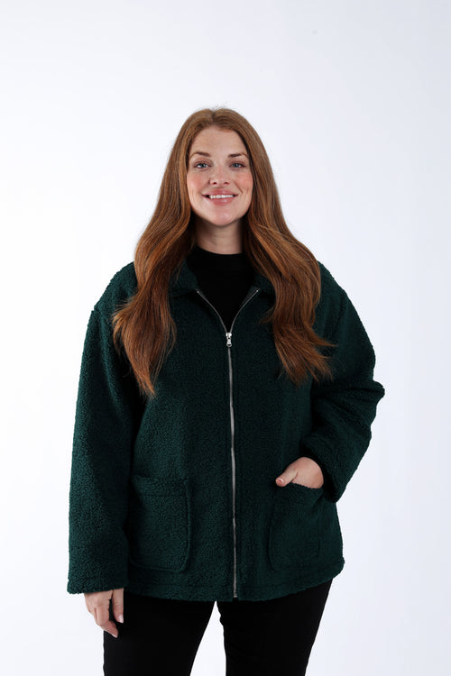 Manteau teddy uni-Paprika-1