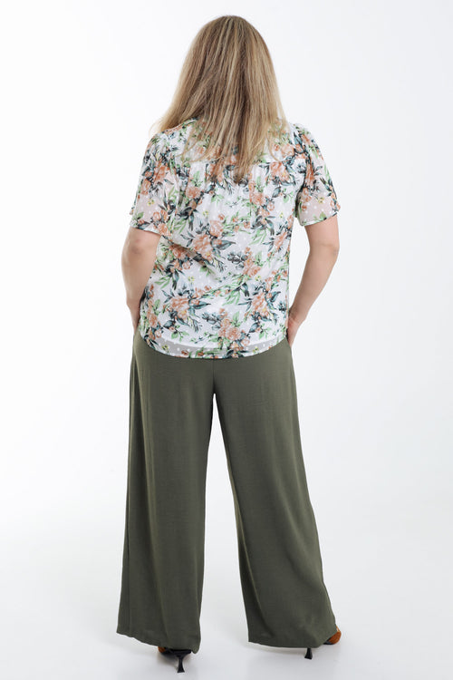 Blouse imprimé floral et plumetis-Paprika-2