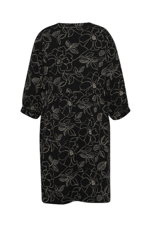 Robe courte en viscose imprimé fleuri-Paprika-12