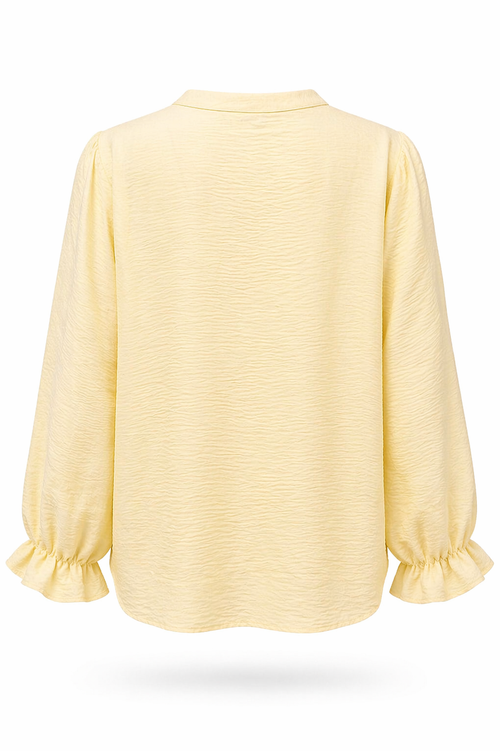 Blouse unie avec volants-Paprika-11