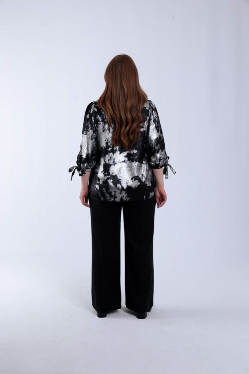 Blouse effet satinée tie&dye-Paprika-2