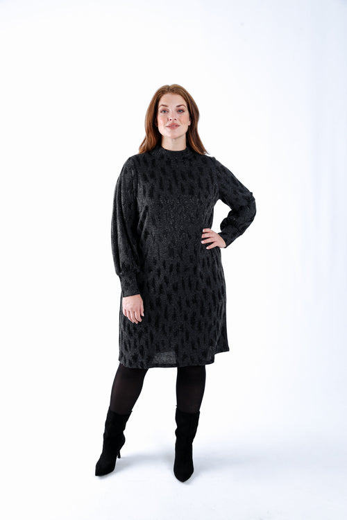 Robe motif jacquard léopard-Paprika-7