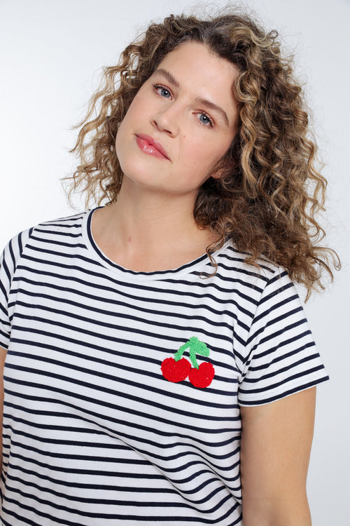 T-shirt marinière détail cerise-Paprika-4
