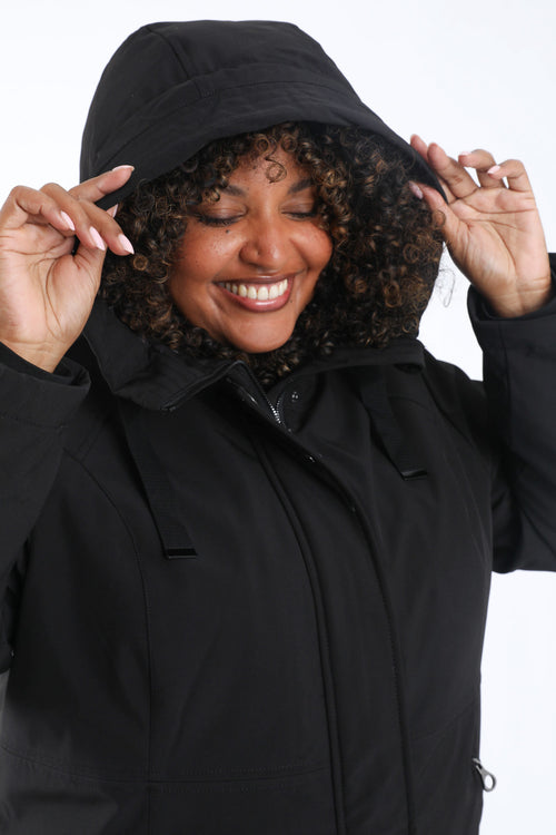 Parka unie avec capuche-Paprika-7