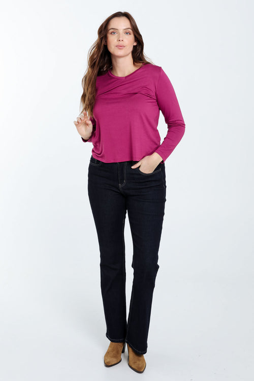 T-shirt basique uni en viscose-Paprika-9