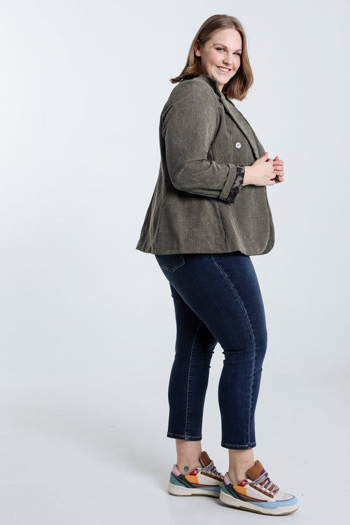 Blazer en velours doublé imprimé peau de bête-Paprika-8
