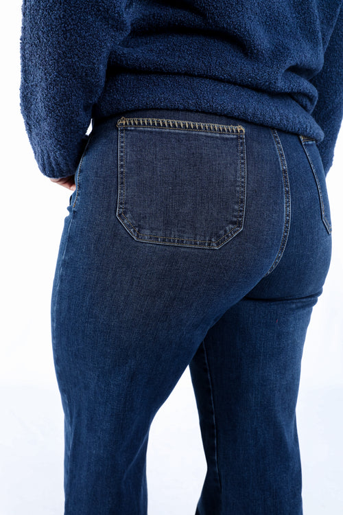 Jeans Elodie avec poches et détail broderie-Paprika-4