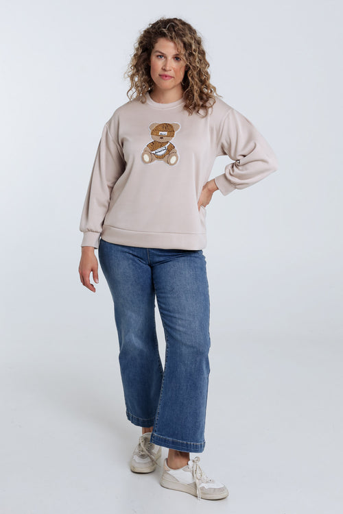 Sweat uni avec ourson-Paprika-7