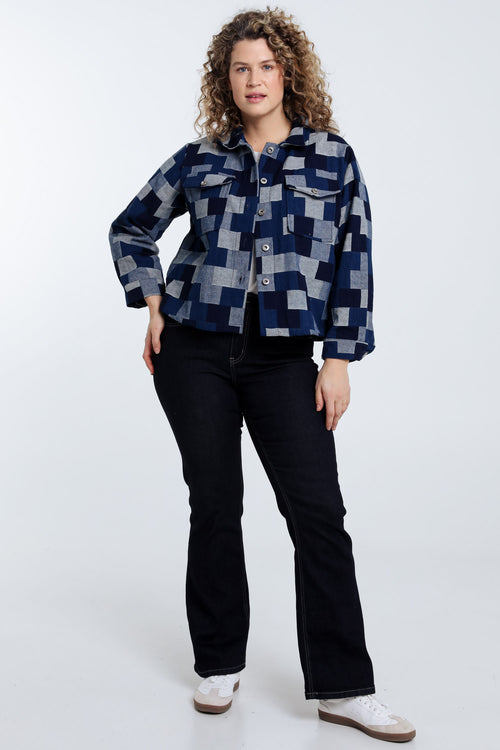 Veste en jeans dessin patch-Paprika-8