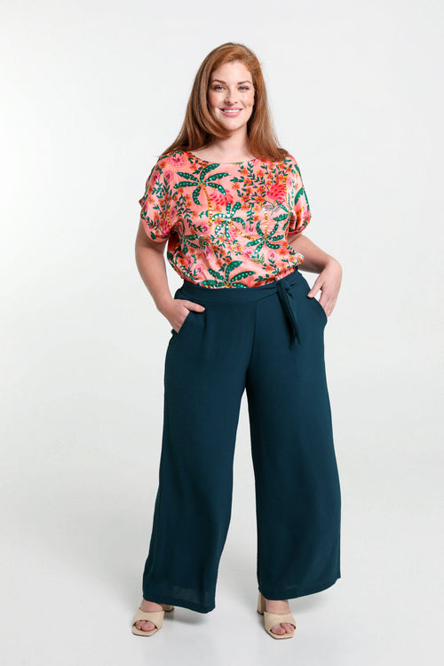 Pantalon large avec nœud-Paprika-5