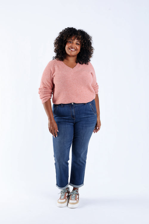 Pull maille bouclette uni-Paprika-8