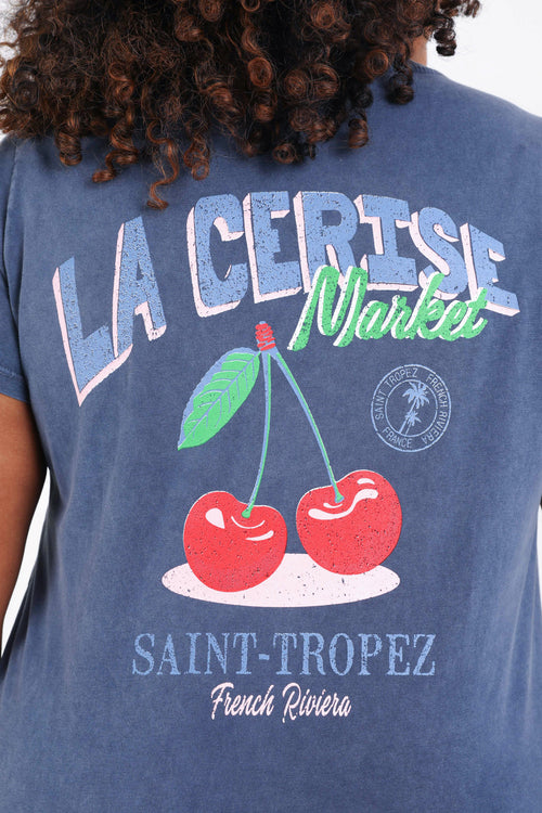 T-shirt en coton imprimé cerises-Paprika-4