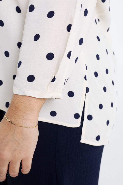 Blouse en viscose imprimé pois-Paprika-6