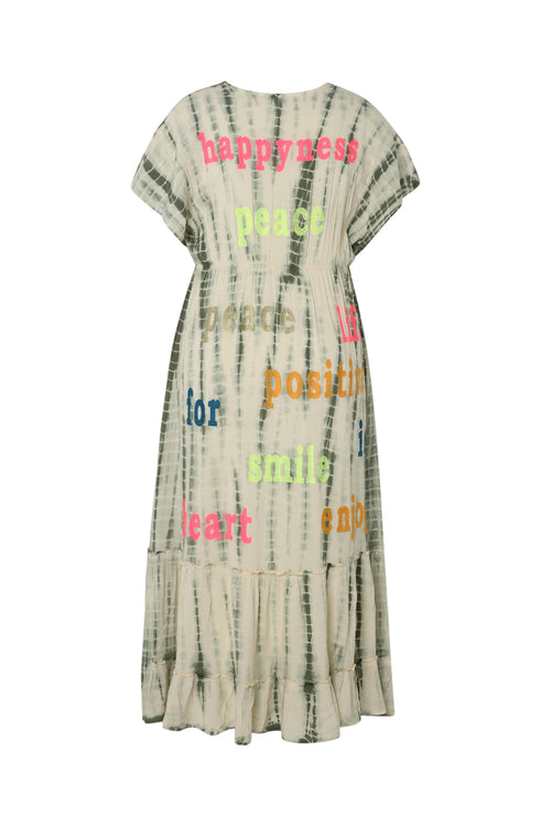 Robe longue en viscose imprimé tie&dye-Paprika-11