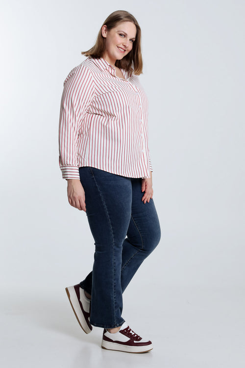 Chemise en coton rayée-Paprika-7