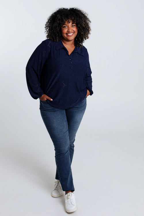 T-shirt uni ajouré-Paprika-7