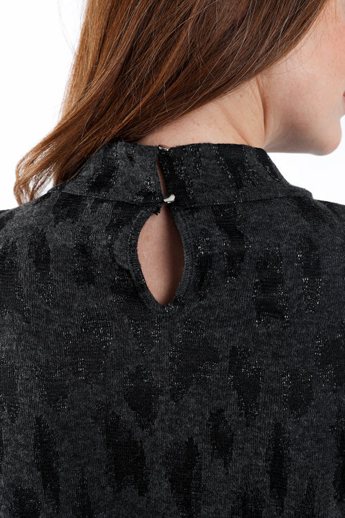 Robe motif jacquard léopard-Paprika-6