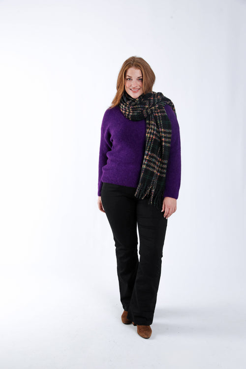 Pull avec alpaga uni-Paprika-7