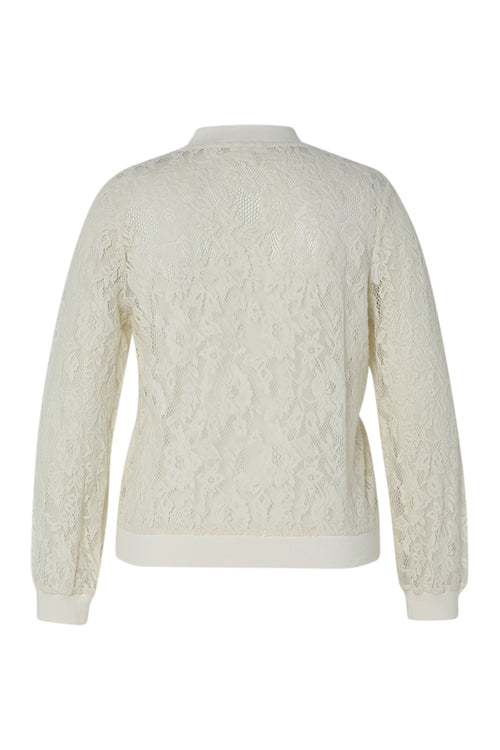 Bomber en coton maille filet fleurs-Paprika-11