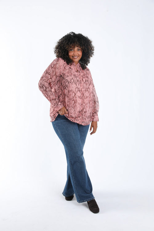 Blouse imprimé serpent avec lurex-Paprika-5