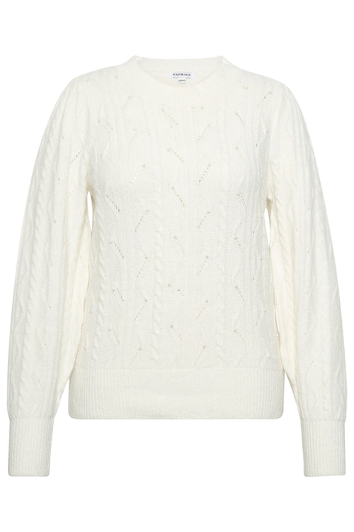 Pull torsades et perles uni-Paprika-2
