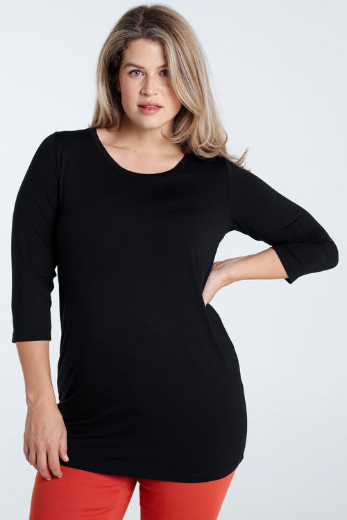 T-shirt basic uni en viscose-Paprika-2