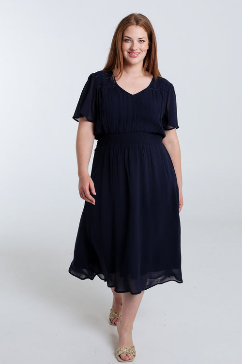 Robe longue en viscose unie-Paprika-8