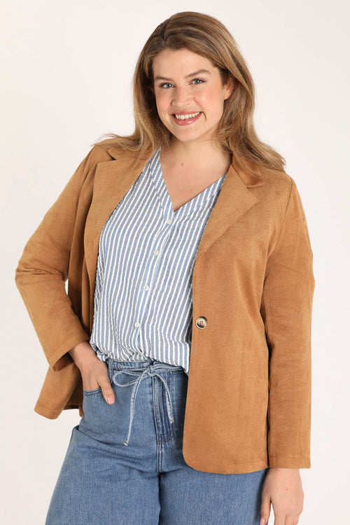 Blazer uni effet suédine-Paprika-2