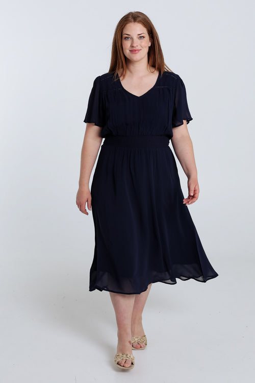 Robe longue en viscose unie-Paprika-7