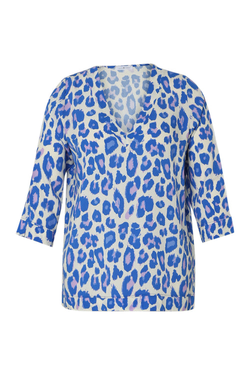 Blouse en viscose imprimé peau de bête-Paprika-10