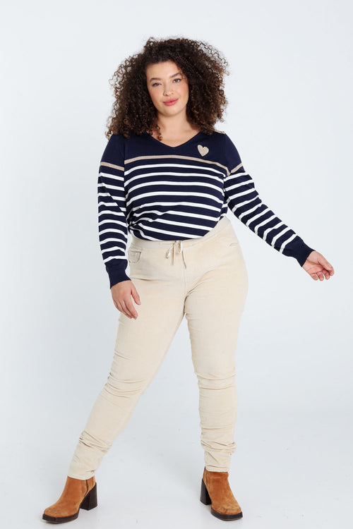 Jegging slim en velours-Paprika-8