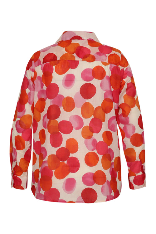Chemisier en coton imprimé ronds-Paprika-10