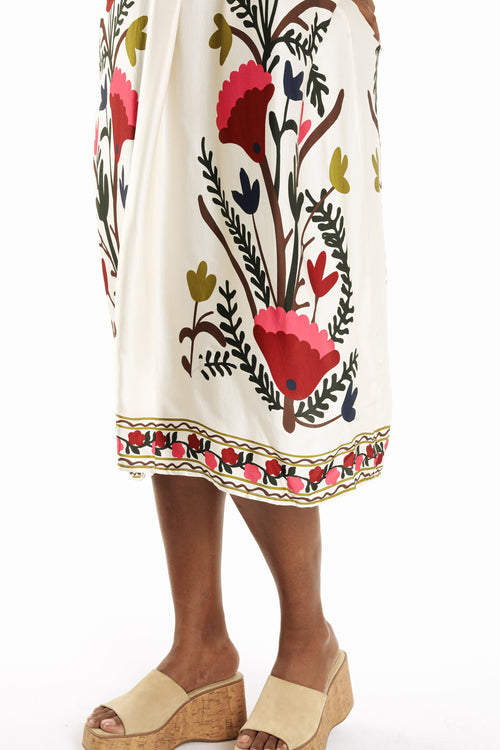 Robe en viscose imprimé folk-Paprika-4